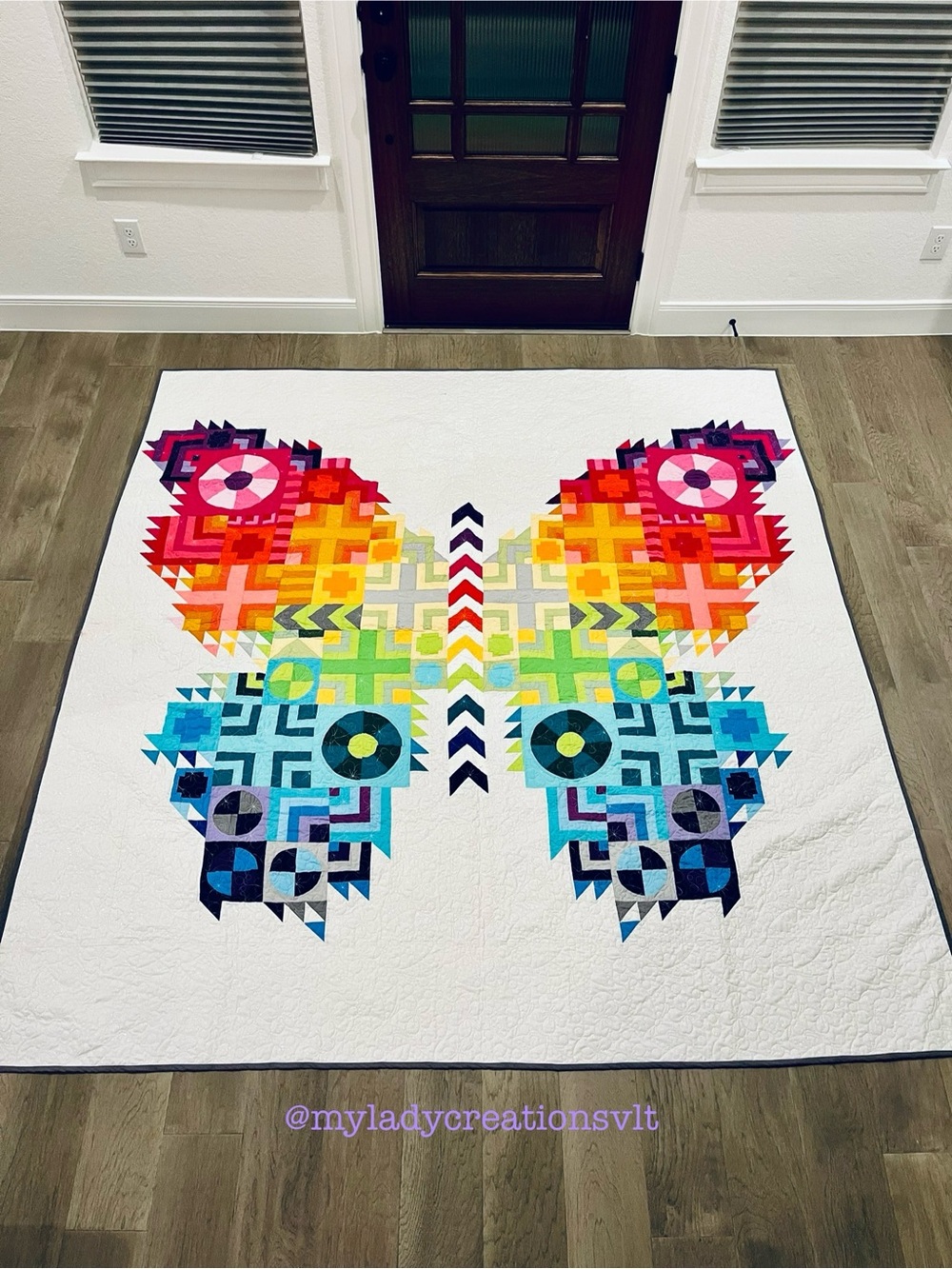 Handmade Rainbow Butterfly Quilt